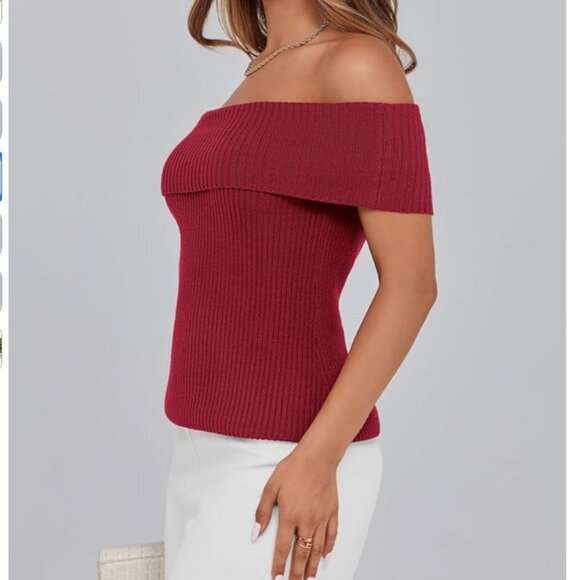 NWT Pretty Garden Off Shoulder Sleeveless Sweater L Large - Picture 5 of 11